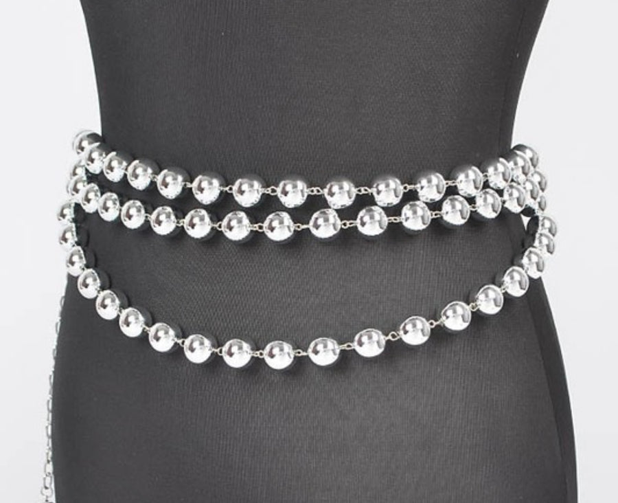 MULTI LAYERED BALL CHAIN BELT