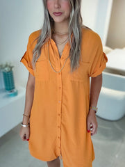 PUMPKIN SHIRT DRESS