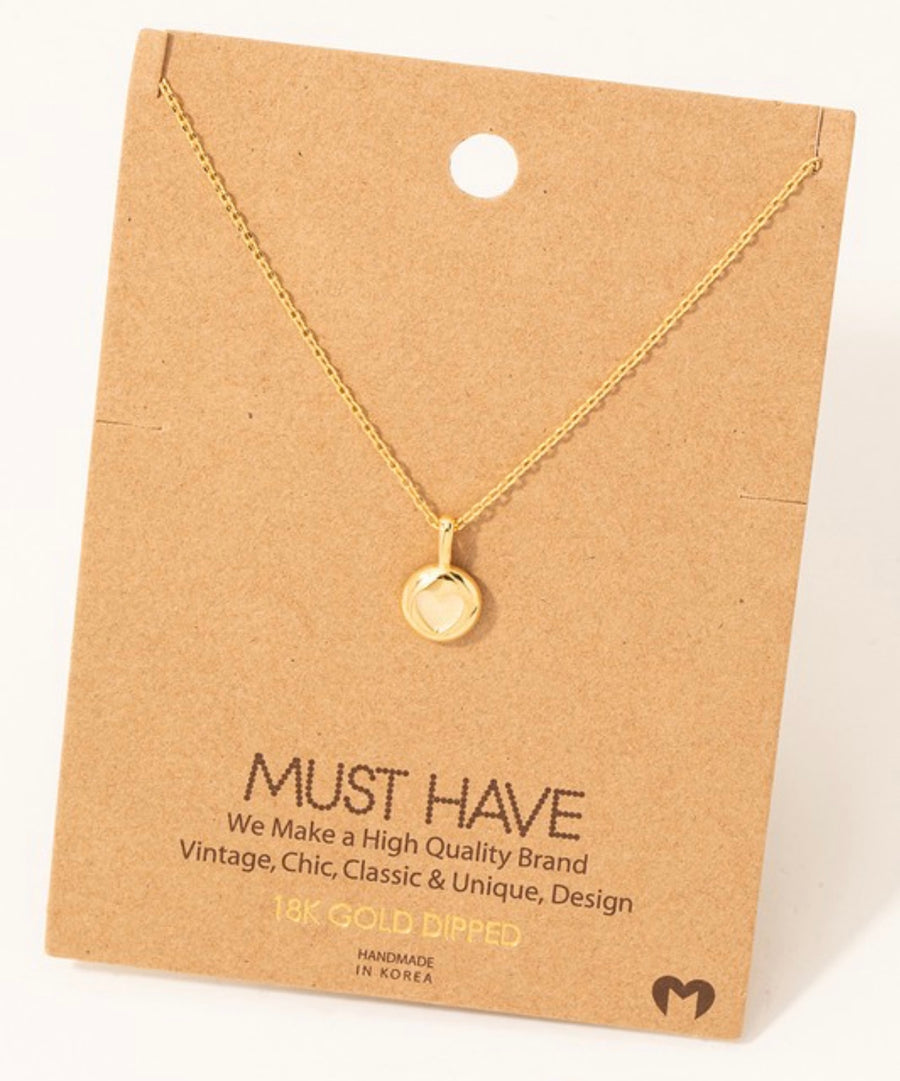 GOLD MINI COIN HEART NECKLACE