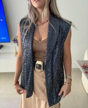 DENIM SEQUIN ELEGANT CARDIGAN
