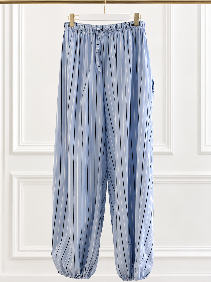 BLUE/WHITE STRIPED JOGGERS