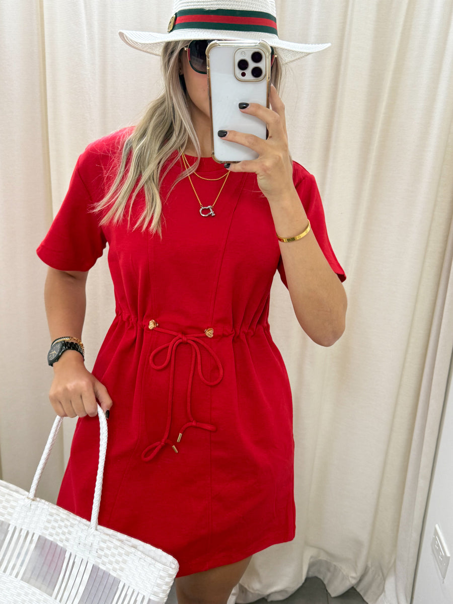 RED SPORTY ADJUSTABLE DRESS