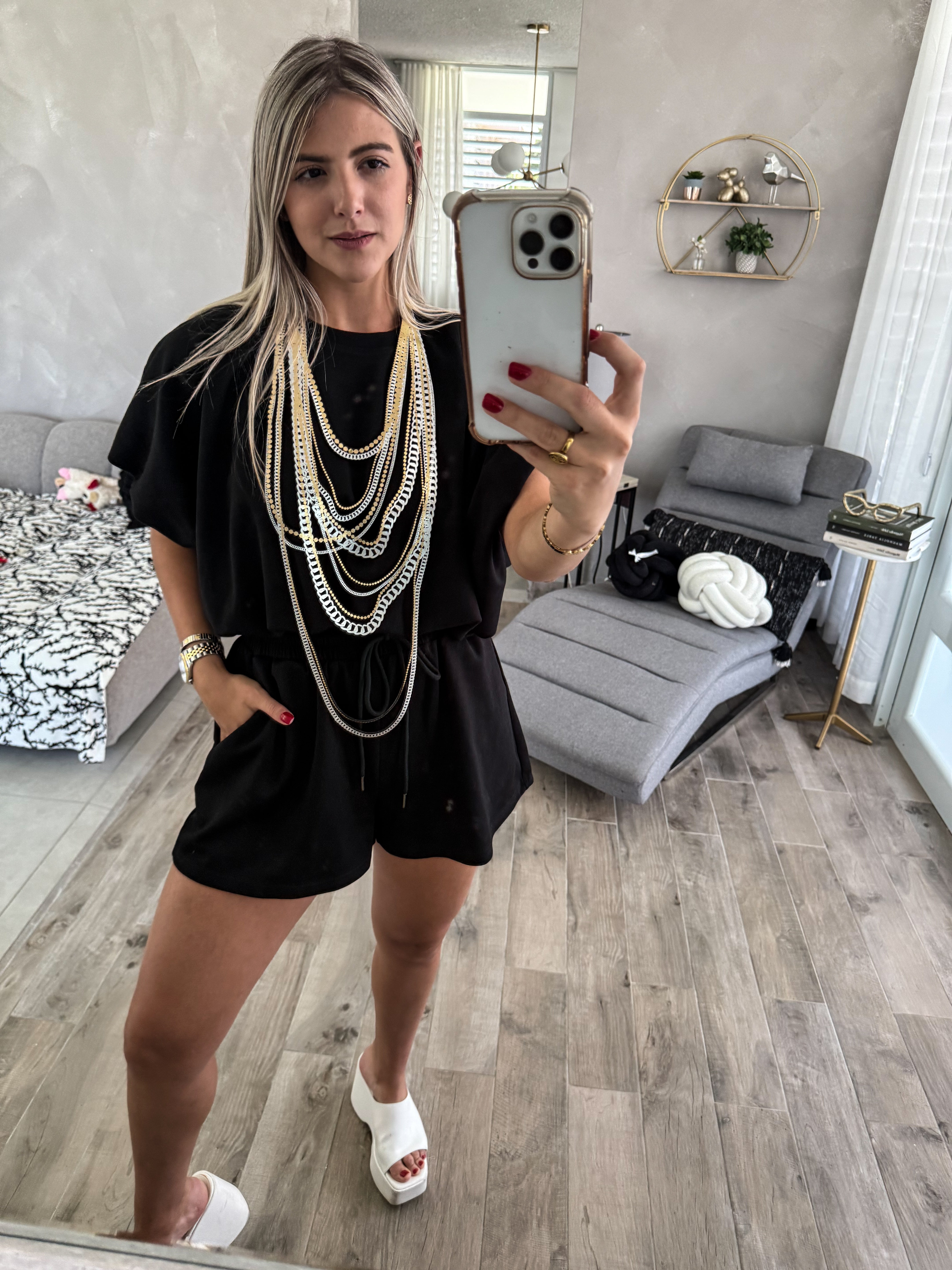BLACK TOP & SHORT SET
