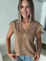 V-NECK MODAL BASIC BLOUSED