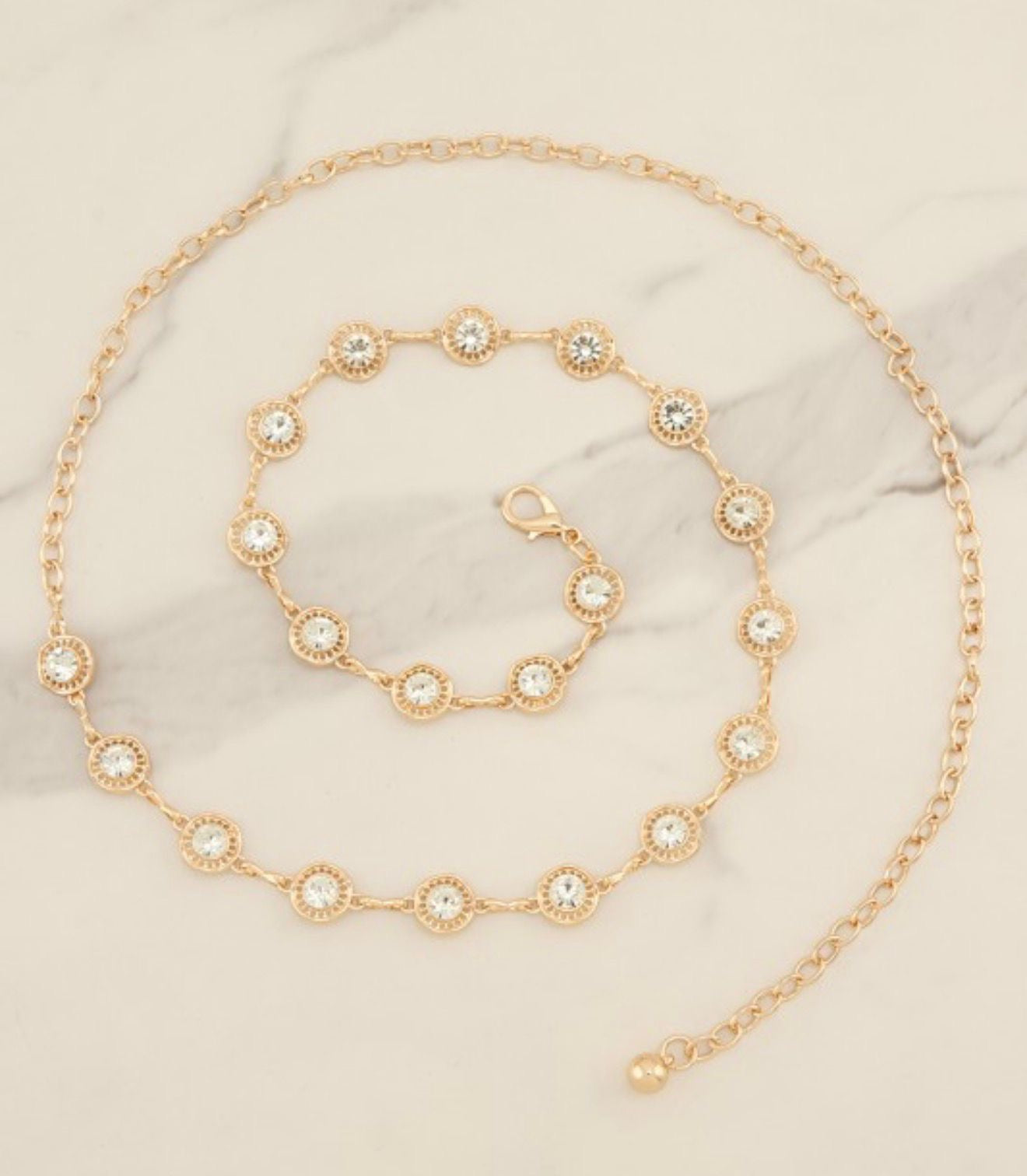 RHINESTONE CHAIN LINK BELT