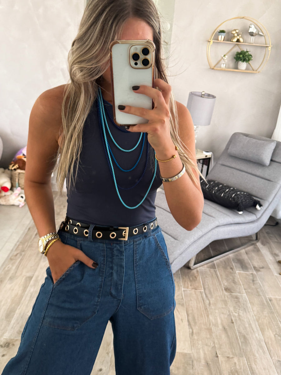 BLACK EYELET BELT
