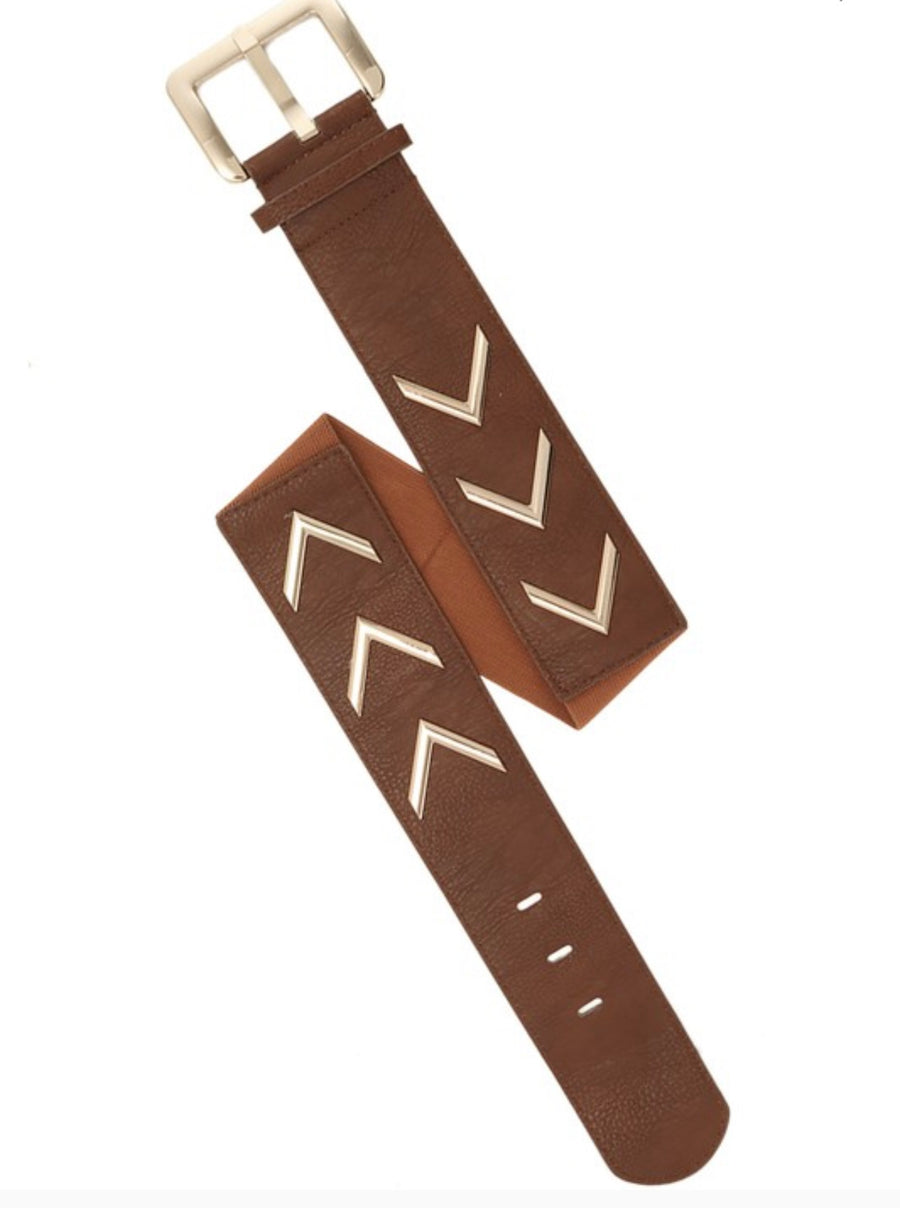 V BELTED DETAILED ELASTIC BELT