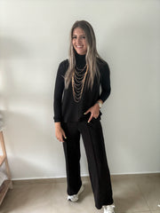 BLACK MODAL TOP & PANT SET