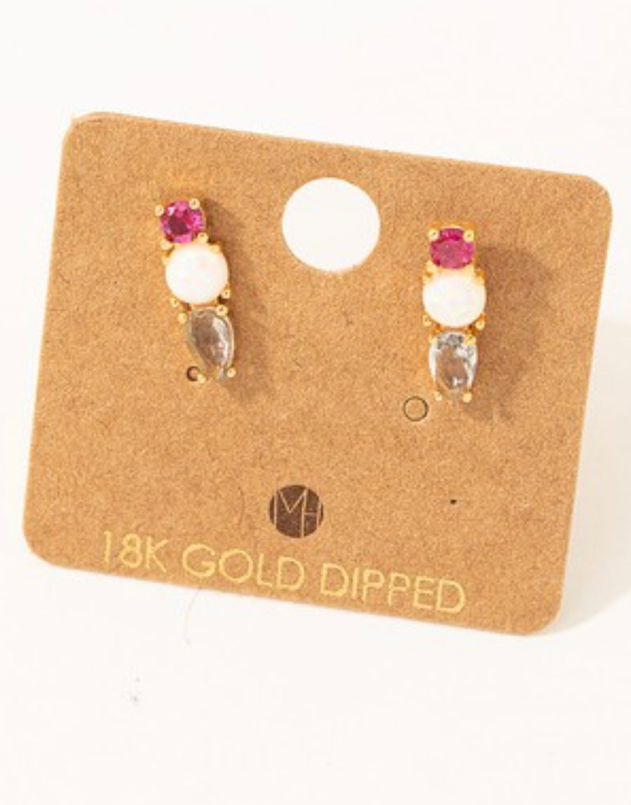 MINI OPAL RHINESTONE DROP EARRINGS