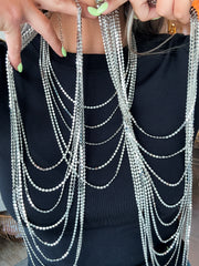 SILVER PAMPAS LAYERED NECKLACE