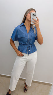 DENIM ZIPPER TOP/JACKET