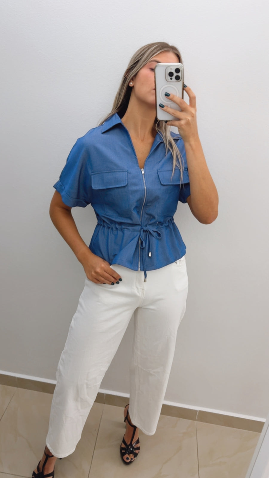 DENIM ZIPPER TOP/JACKET