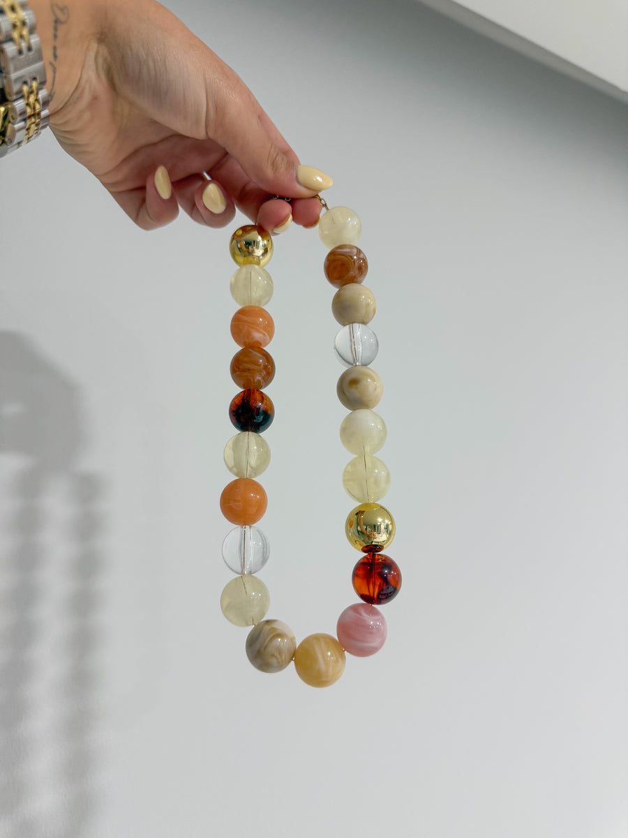 YELLOW MIX GUMBALL NECKLACE