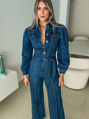 DENIM SPANDEX JUMPSUIT