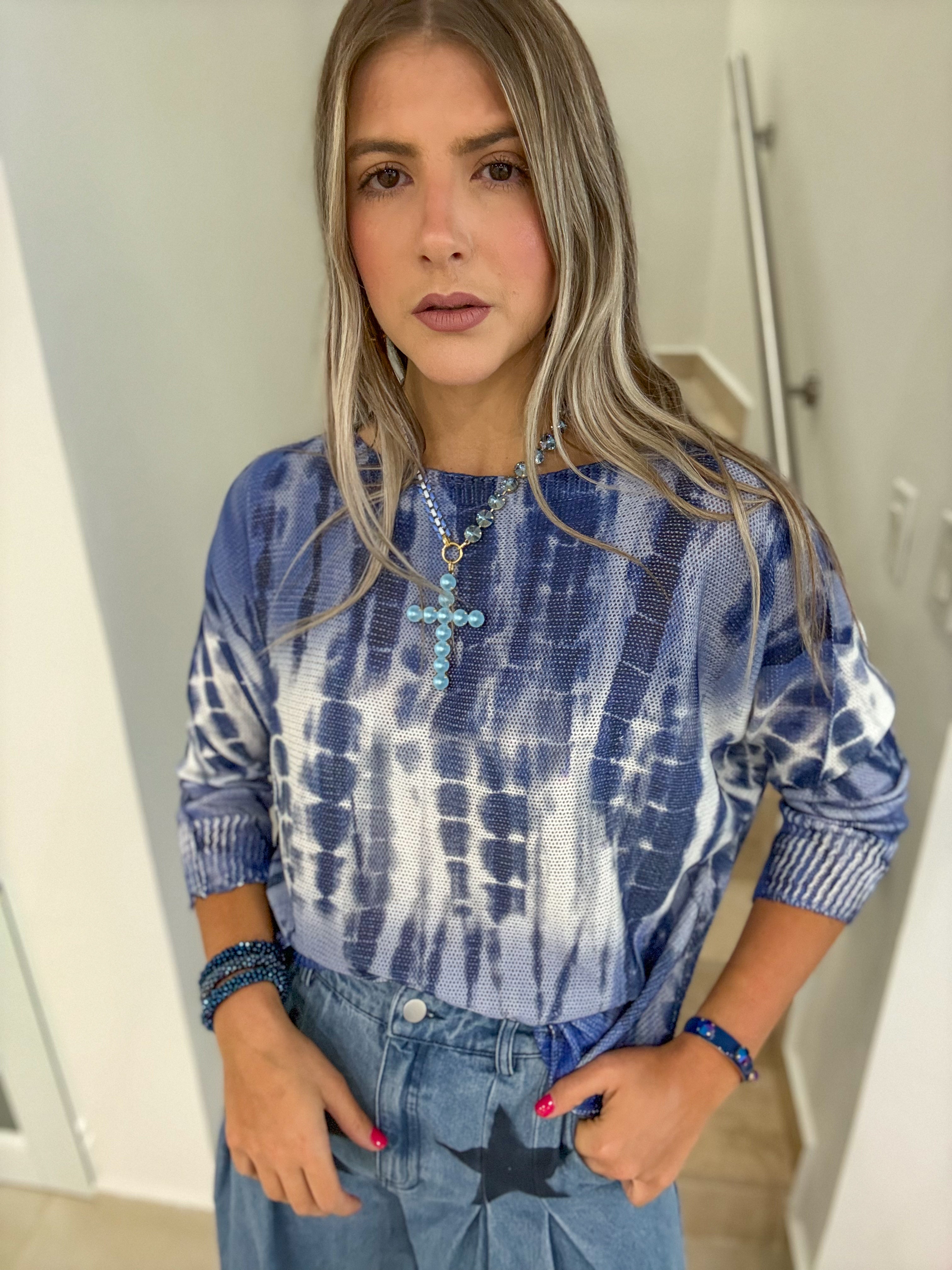 BLUE SHADES KNITTED SWEATER