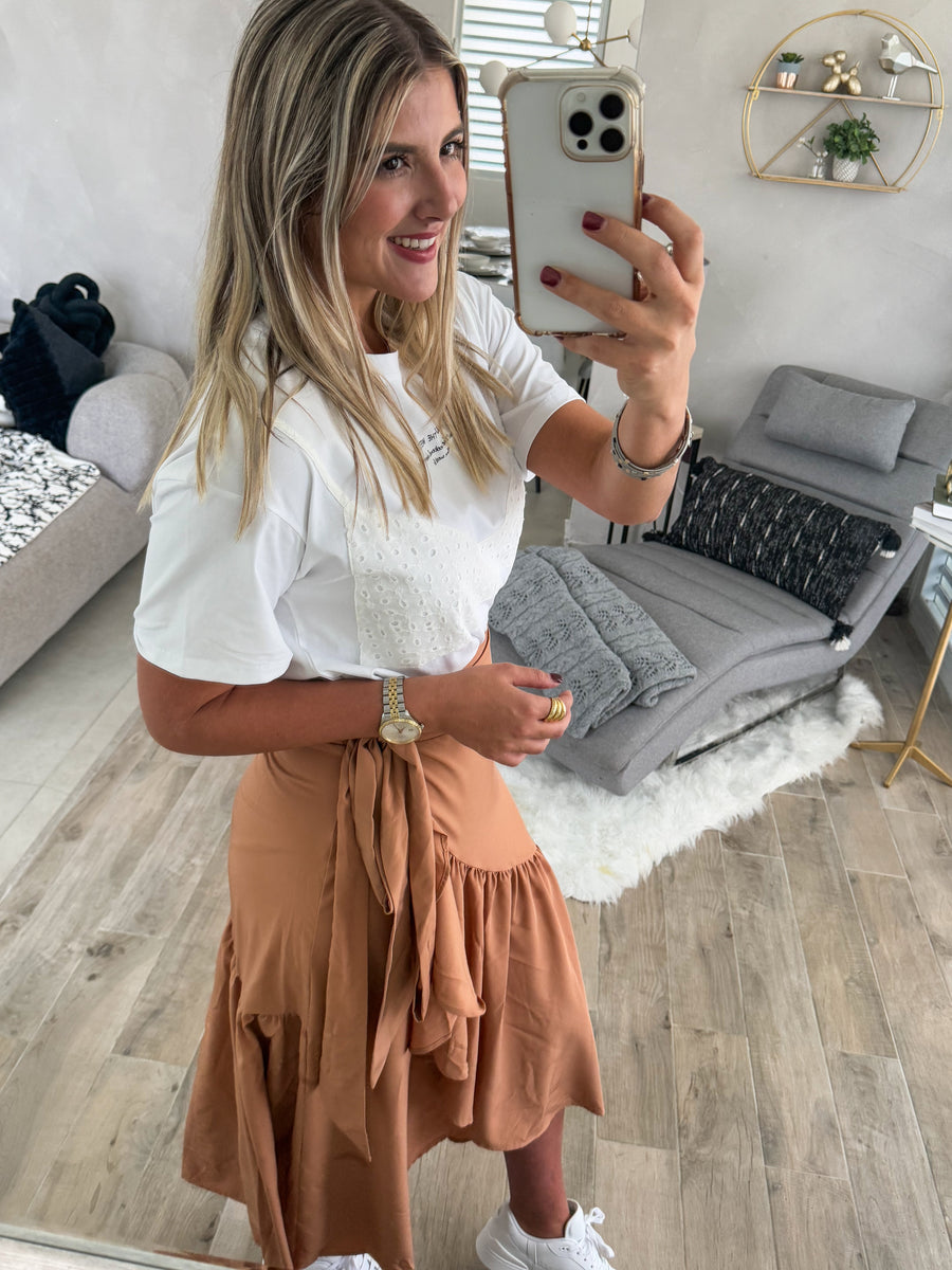 MOCHA WRAP AROUND SKIRT