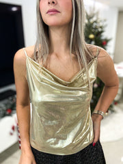 GOLD METALLIC CAMI BLOUSE