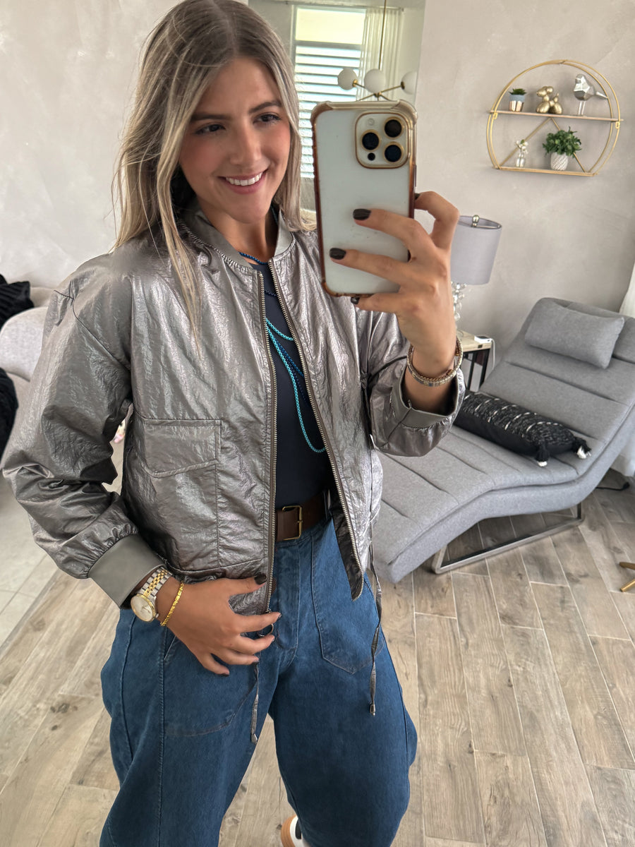 GRAY METALLIC JACKET
