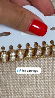 RHINESTONES HUGGIE EARRINGS