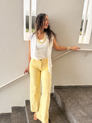 WHITE SILKY SLEEVELESS BLOUSE