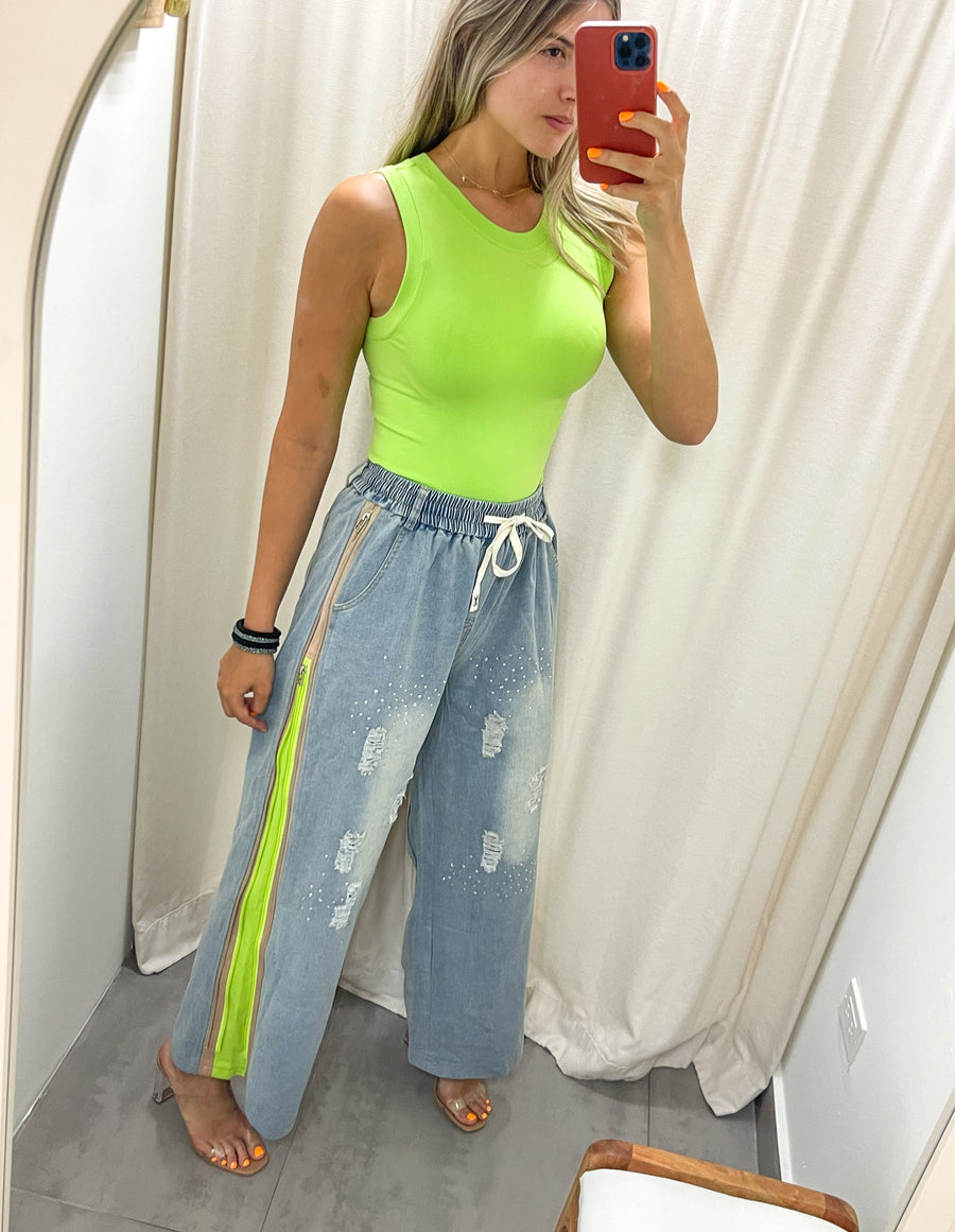 SMOOTH LIME GREEN BODYSUIT