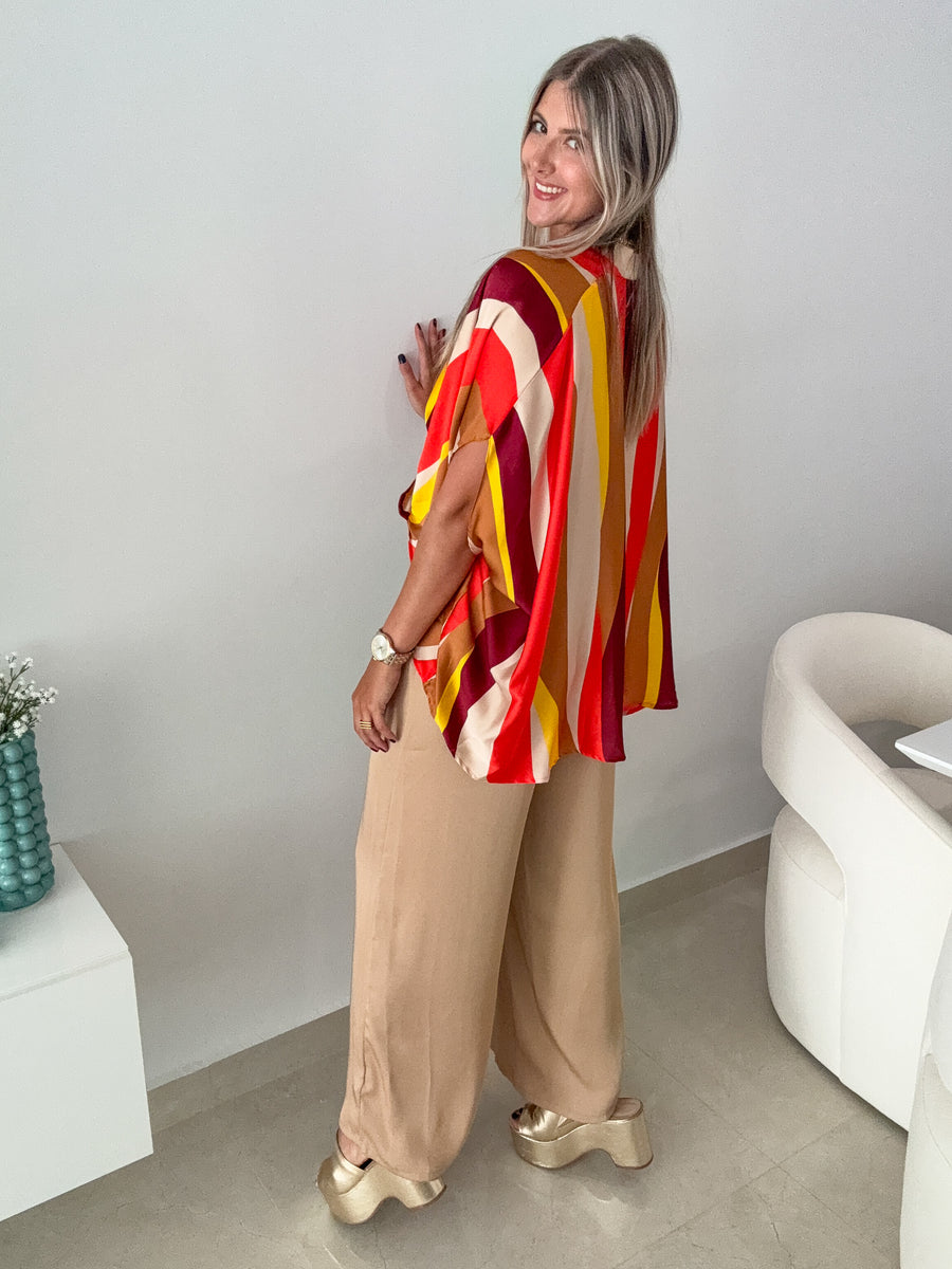 TAN SILKY PANTS