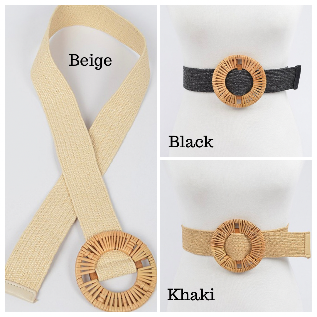 BAMBOO ROUNDED BUCKLE BELT