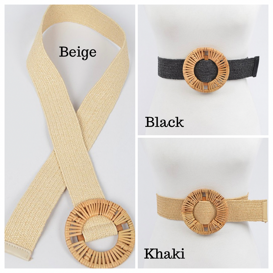 BAMBOO ROUNDED BUCKLE BELT