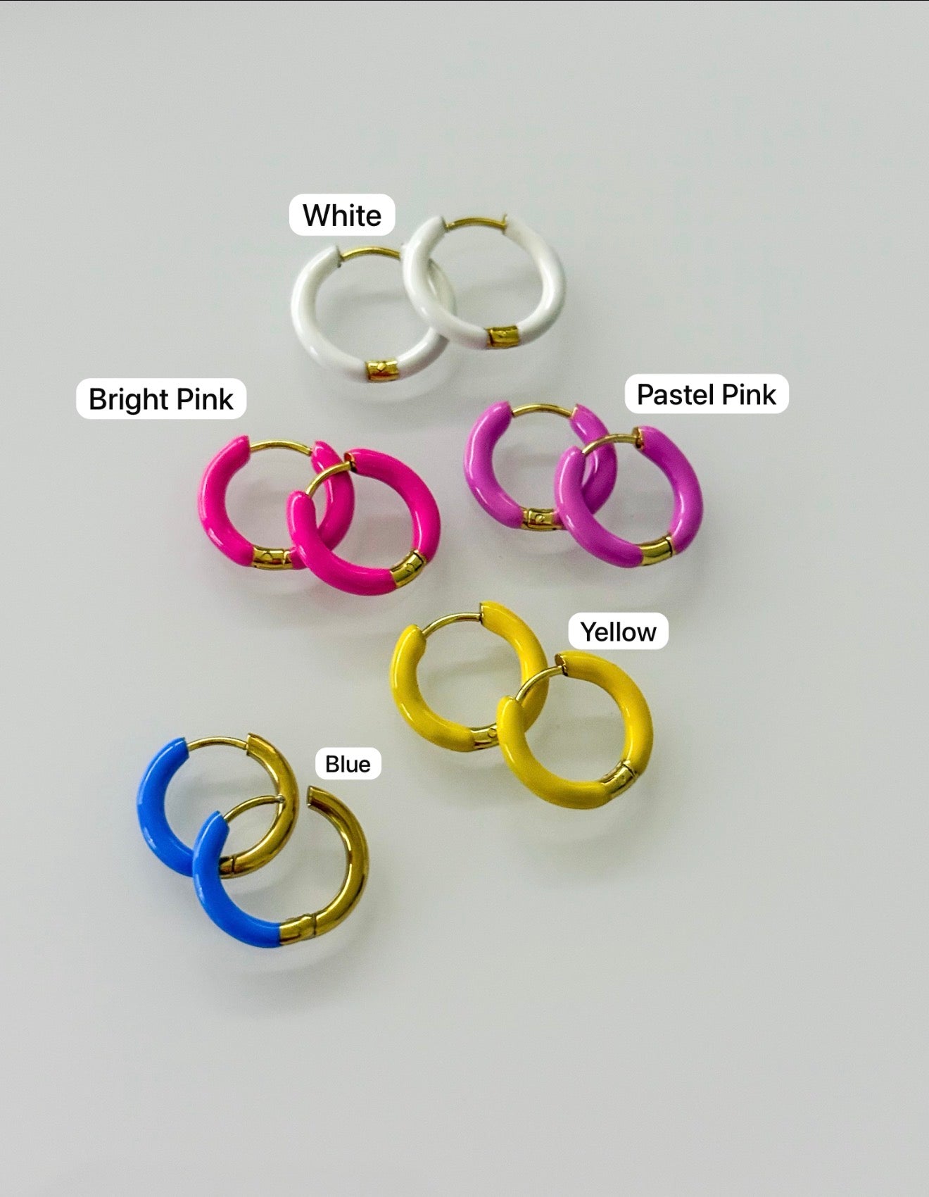 COLOR COATED HUGGIE EARRINGS