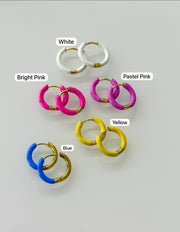 COLOR COATED HUGGIE EARRINGS