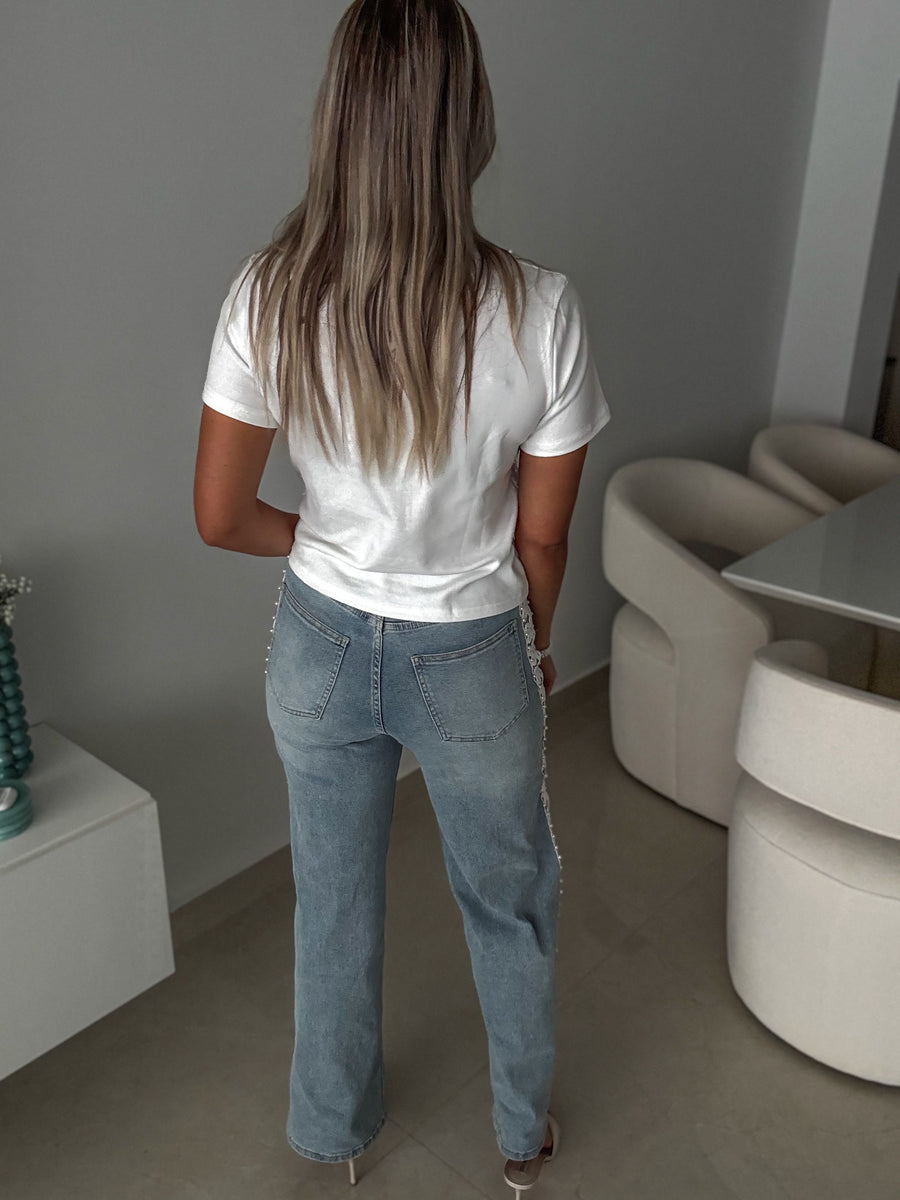 WHITE EYELET TSHIRT