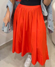 ORANGE MIDI SKIRT