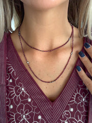 PLUM SEMI-PRECIOUS LONG NECKLACES