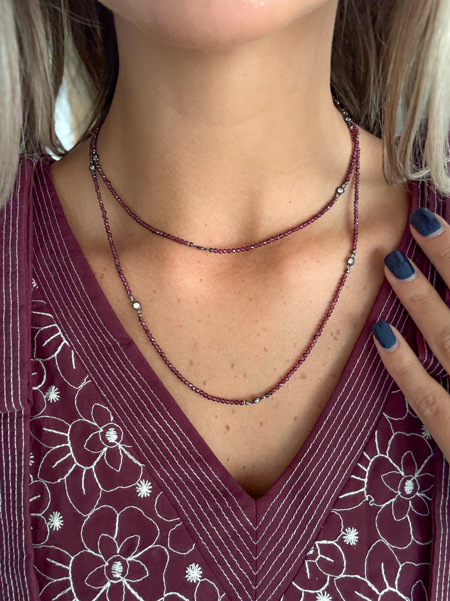 PLUM SEMI-PRECIOUS LONG NECKLACES