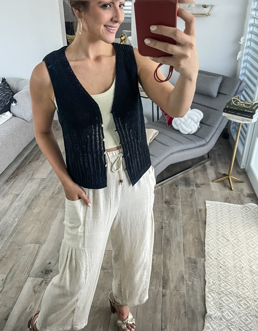 OATMEAL LINEN PANTS