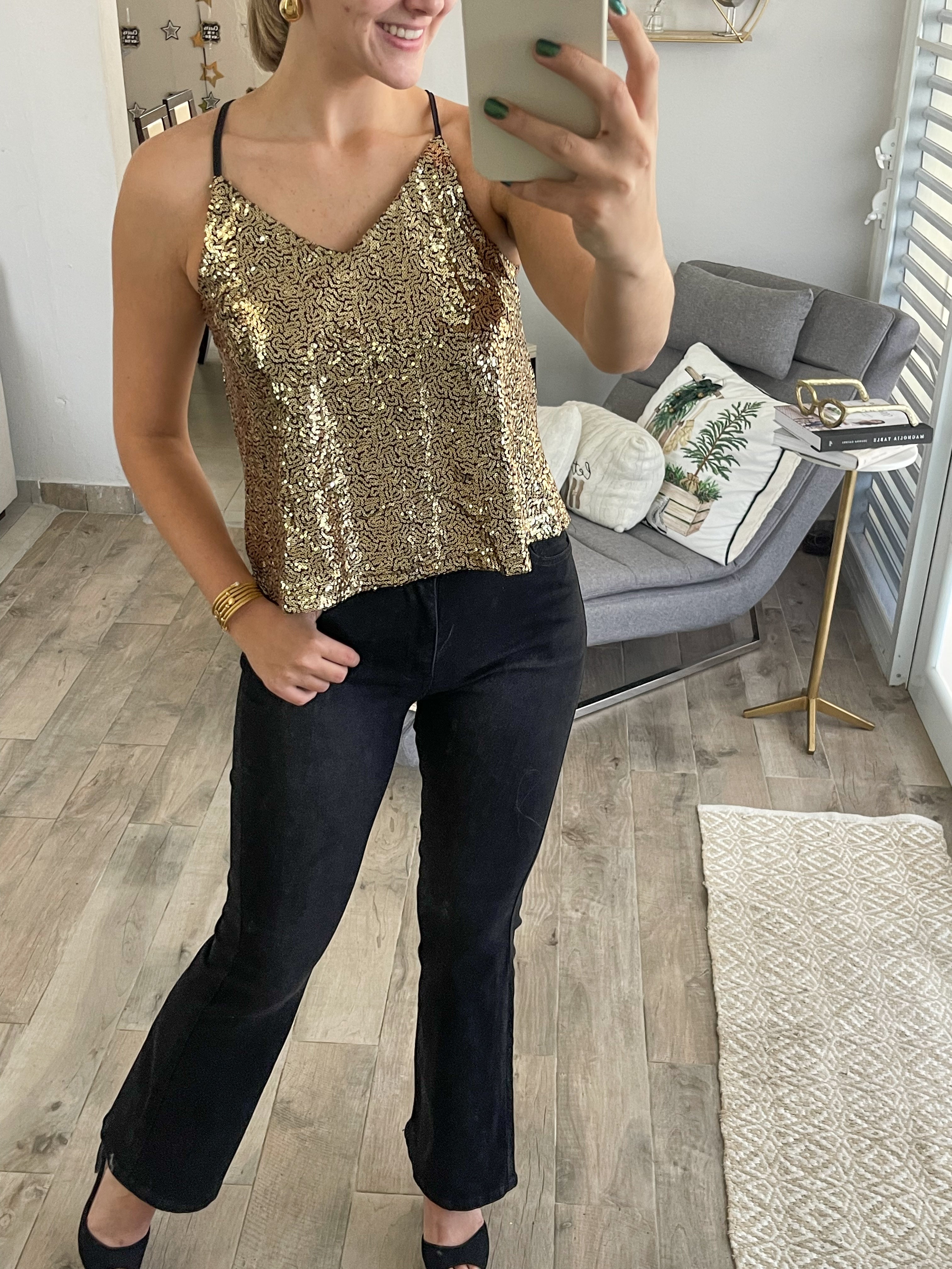 GOLD SEQUIN BLOUSE