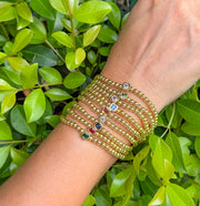 SQUARE COLOR CHARMS BRACELET