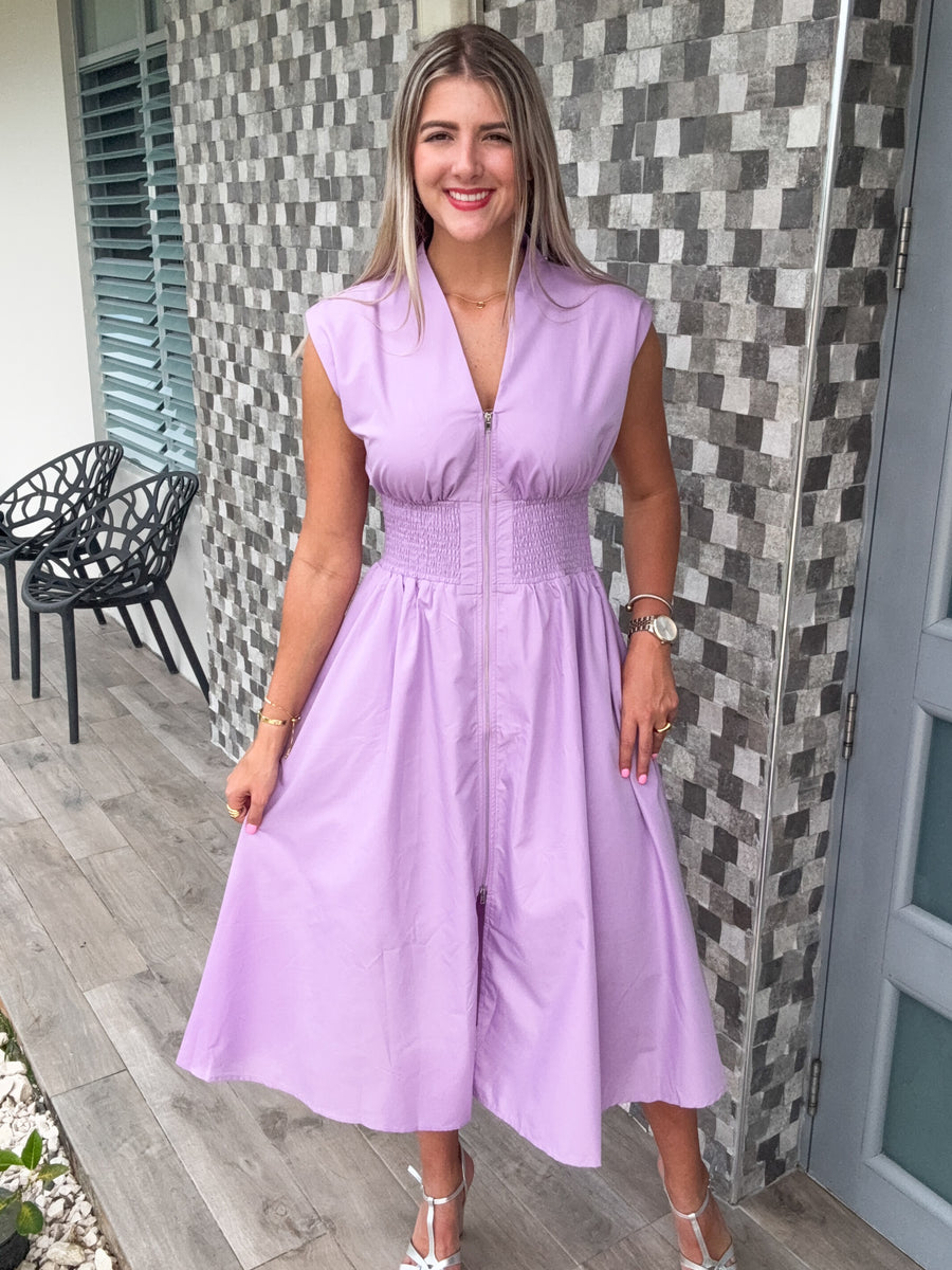 LAVENDER ZIPPER DRESS
