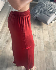 RUST SATIN PANTS