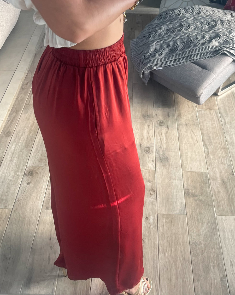 RUST SATIN PANTS