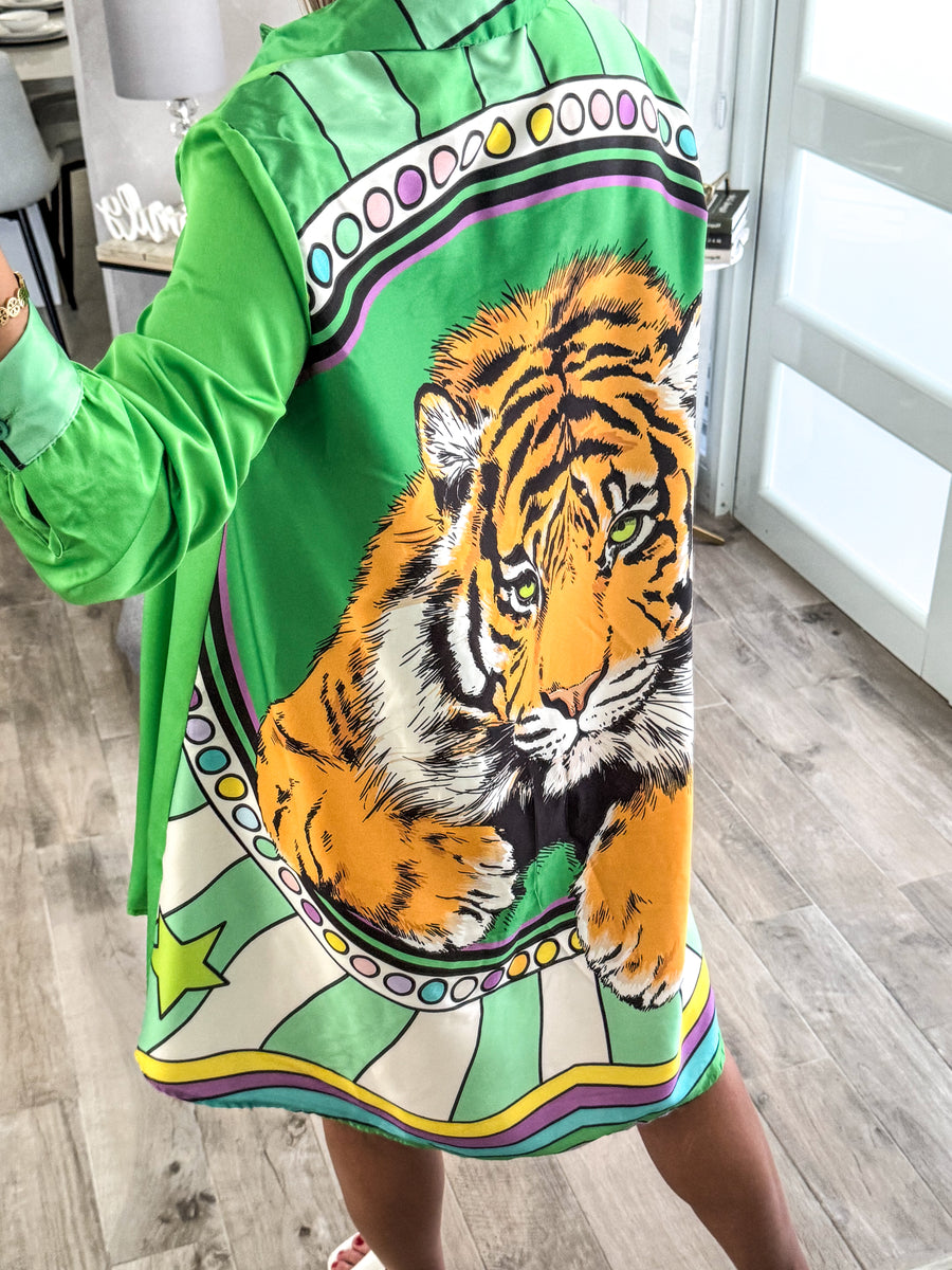 LION SATIN HIGH LOW BLOUSON/DRESS