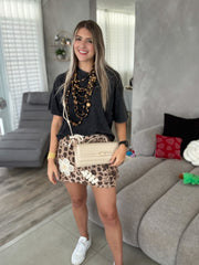 LEOPARD PATCHWORK SKIRT