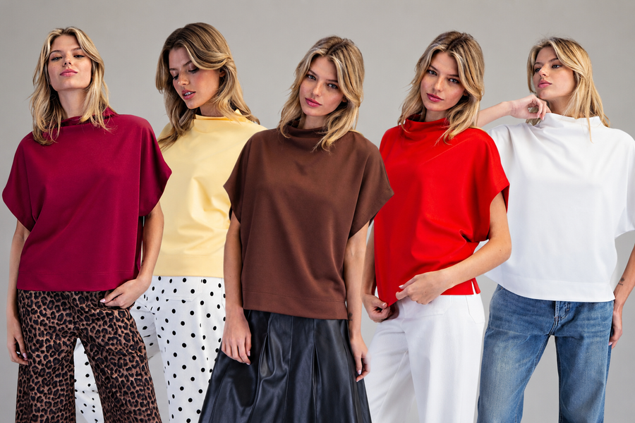 MOCK NECK BLOUSES