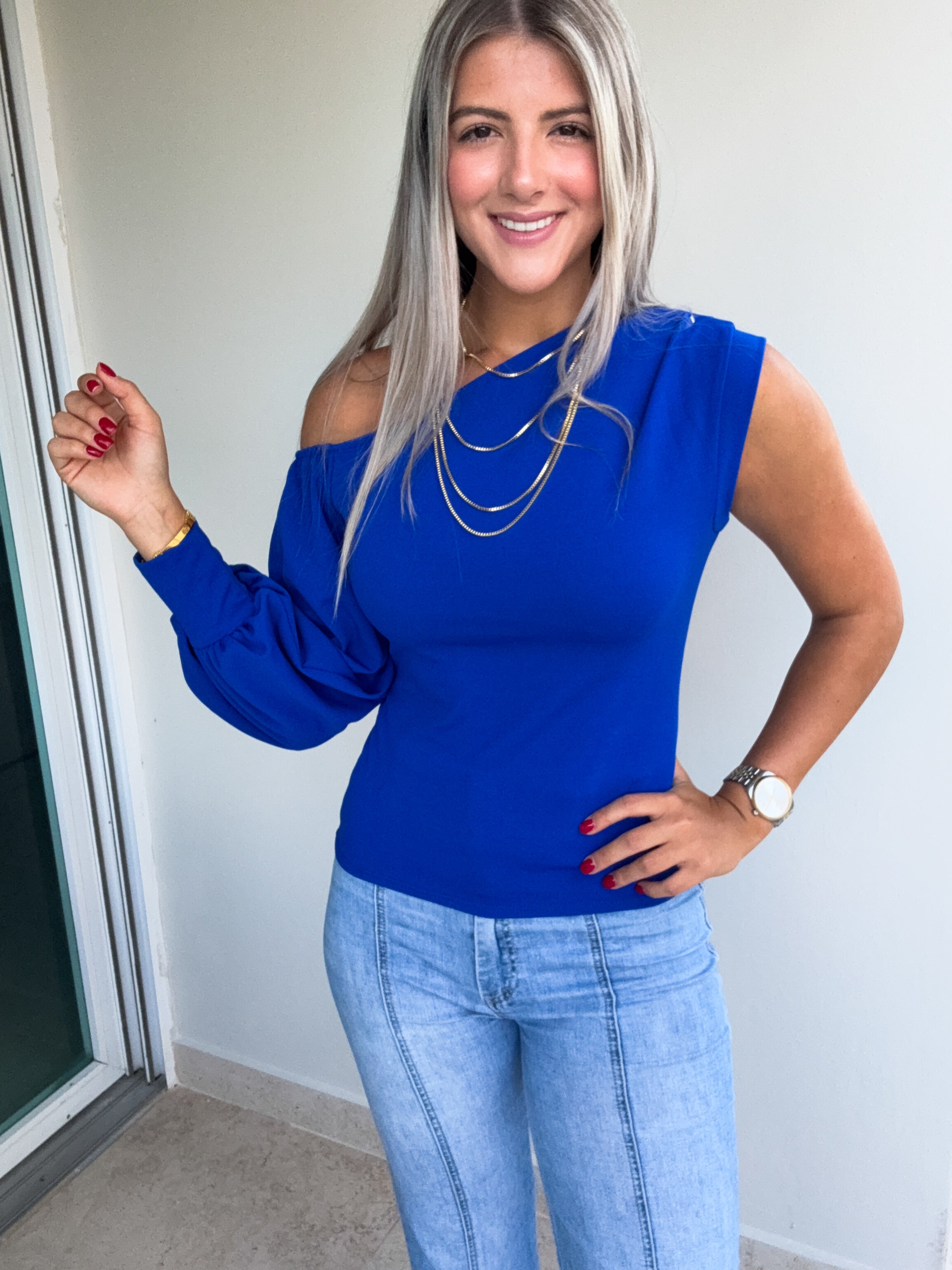 ONE SHOULDER LONG SLEEVE TOP