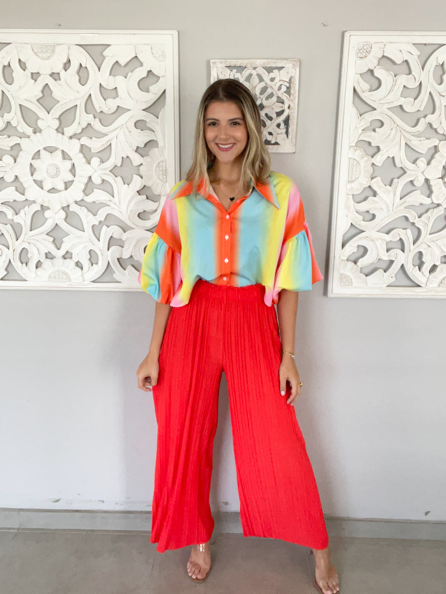 SORBET PUFF SLEEVED CROP TOP