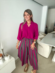 MAGENTA 3/4 SLEEVES BLOUSE