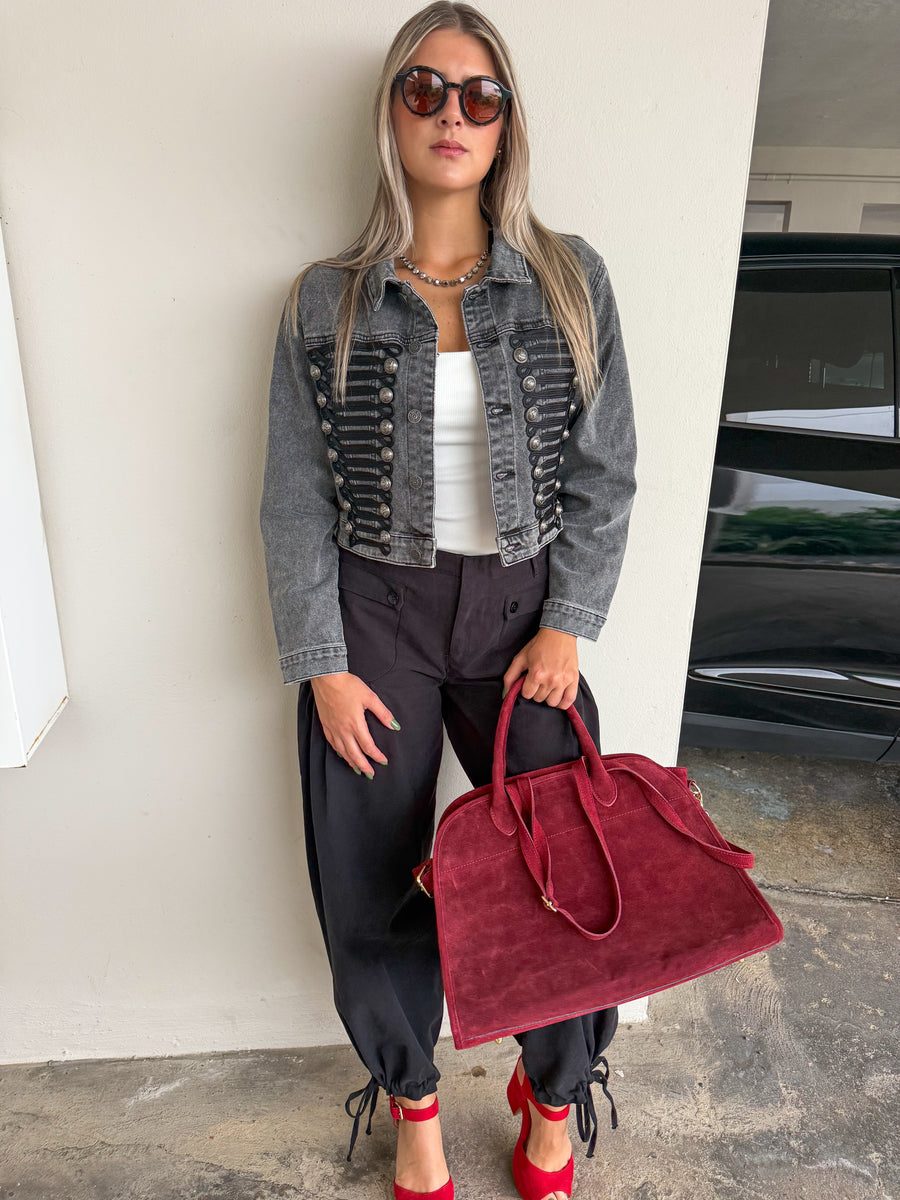 NAPOLEON INSPIRED CHARCOAL GRAY JACKET