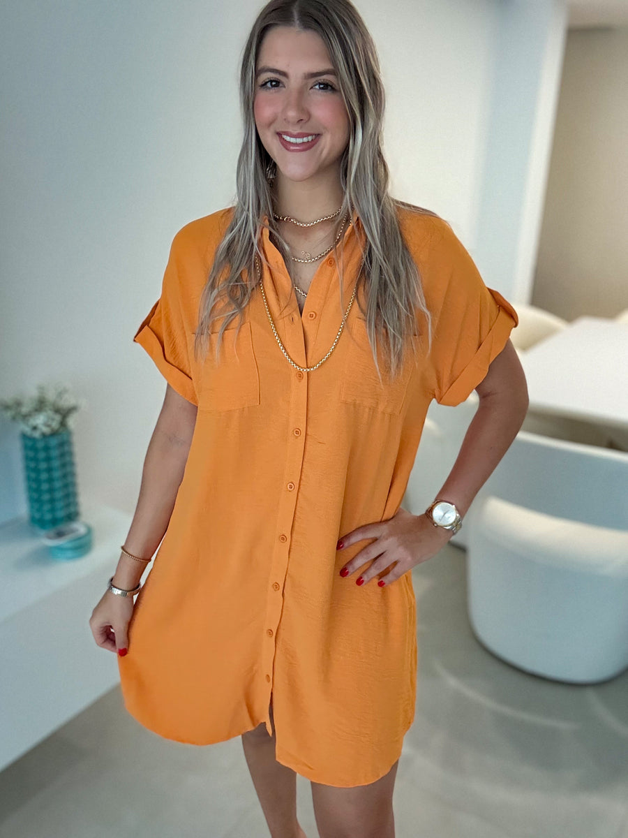 PUMPKIN SHIRT DRESS
