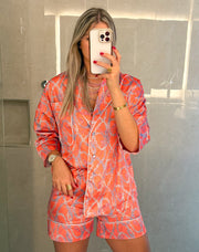 SATIN CORAL CHAINS PRINT SET