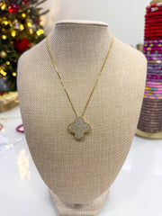 CLOVER RHINESTONE ADJUSTABLE NECKLACE